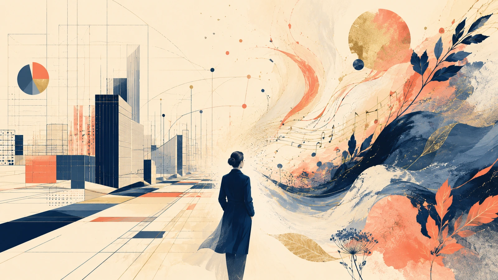 Illustration „Wirtschaft trifft Vorstellungskraft“